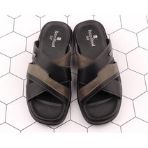 녹산신발 더블쿠션 남성 캐주얼 가죽 슬리퍼 Z-49504