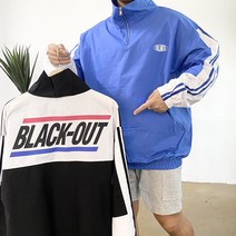 남자 7컬러 블랙아웃 배색 오버핏 아노락 커플 경량 얇은 여름 간절기 흰색 바람막이 자켓