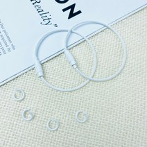 핀쿠션 5쌍) 컬러 와이어링x오링세트 키링 악세사리 부자재, 화이트