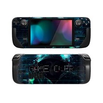 playvital 스팀덱용 플레이 바이탈 풀 세트 보호 스킨 스티커 스팀덱 핸드헬드 게이밍 PC용 커스텀 비닐 커버 컬러풀 트라이앵글, 게임 오버 해커