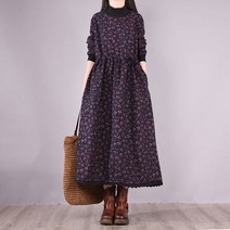 잇츠스타일 반하이넥 목폴라 기모 안감 중년 여성 겨울 롱 원피스