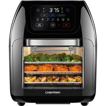 CHEFMAN 다기능 디지털 에어 프라이어+ 로티세리 탈수기 컨벡션 오븐 17가지 터치 스크린 사전 설정 튀김 로스팅 탈수 굽기 XL 10L 패밀리 사이즈 자동 차단, 10 Quart