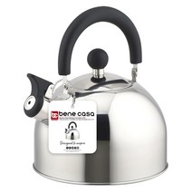 베네카사 스테인리스 스틸 휘슬링 차 준저자 일반주전자, Silver, 2.4L