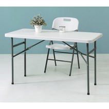 견고한 야외 행사용 접이식 화이트 스틸 아웃도어 테이블(120cm) 플리마켓 접는 실외