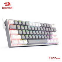 한손키보드 커스텀 redragon fizz k617 rgb usb 미니 기계식 용 키보드 빨간색 스위치 61 키 유선 분리형 케이블 여행용 휴대용, k617rgb, 빨간 스위치