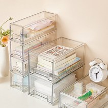 스퀘어상점 적층형 수납정리함 적층형 투명정리함 펜트리 수납함 팬트리 수납 ort 책바구니 장난감 아크릴 책장, M