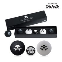 볼빅 비비드 골프공 스컬에디션 4구 볼마커 세트 골프용품 필드용품 VOLVIK SKULL