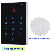 13.56Mhz Rfid 카드 와이파이 Tuya 스마트 도어 잠금 액세스 제어 시스템 독립형 블루투스 키패드 엔트리 컨트롤러, [03] T12MF10 card