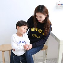 쥬스토리 가족티 기모 맨투맨 기브미