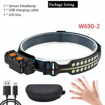 헤드랜턴 슈퍼노바헌터 캡렌턴 새로운 다기능 센서 헤드 라이트 led 줌 퓨어핸드랜턴, 파690-2 ㄴ