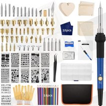 나무 굽기 DIY 도구 온도 조절기 납땜 인두 200 450도 DIY 나무 조각 호박 가죽 엠보싱 뜨거운 조롱박 도구, 60W, 113PCS, 유럽 ​​연합
