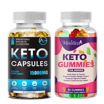 다이어트 영양제 케토 슬리밍 젤리 15만mg 사과 사이다 식초 ACV 체중 감량 60캡슐, Capsules+Gummies