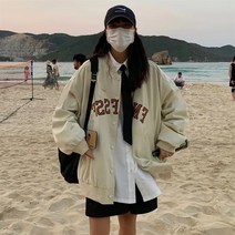 빈티지 스타디움 점퍼 얇은 루즈핏 아메리칸 빈티지 재킷 여성체크자켓 린넨여성자켓 여성자켓 여성겨울자켓 여자자켓코디 겨울여성자켓