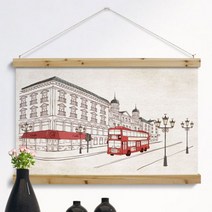 ij472-우드스크롤 90CmX60Cm-감성적인유럽풍경 이미지1