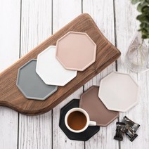 실리콘 디자인 카페 사무실 컵받침 티코스터, 07번 사각 컵받침 10cm 다크그린