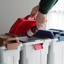 그랏사 가정용 재활용 분리수거함 업소용 사무실 대형 쓰레기통 60L, 1개, 레드(60L)