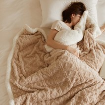 [한빛카페트] 몽글촉촉 꽈배기 극세사 양털 니트 담요 3size 7colors