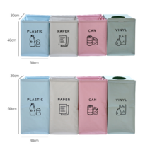 3칸 4칸 가정용 분리수거함 재활용 플라스틱 종이 캔 비닐 3단 4단, 간단 분리수거함 3P, 3개