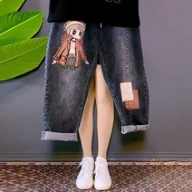 라오농 봄여름 반팔 티셔츠 빈티지 데님 팬츠 캐릭터 청바지+d2509LL