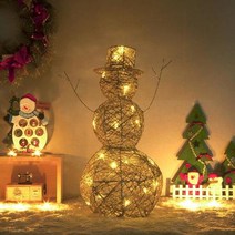 겨울 카페 장식 금빛 눈사람 야간전등 인테리어소품