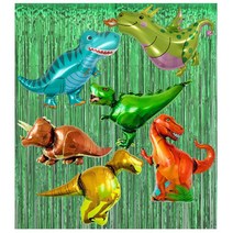 에브리띵스마일 공룡 혼합 은박풍선 6종 파티커튼 세트 세트 어린이 파티 장식 소품 파티용품, 대형 혼합, 블랙