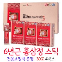 고려홍삼정 6년근홍삼 홍삼스틱 국내산 홍삼 스틱 포, 4개, 30포