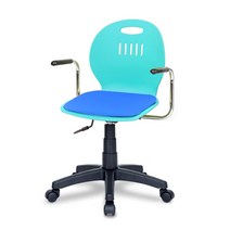 체어포커스 히든스터디 RTP-ARM 패드암 인조가죽 회전의자 민트바디, 블루