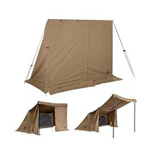 GOGlamping 팝 텐트의 전막 1인용 TC 소재 폴리코튼 텐트 다기능 프런트 월[혁신적 중앙 더블 지퍼] 모닥불가 난연 차광 차양 발수 개폐 가능 염막 콤팩트 솔로용 캠프 4