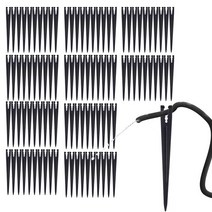 점적호스 100 PCS 관개 지원 스테이크 1/4 4/7 또는 3/5 In 호스 홀더 야채 3, 01 Black
