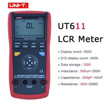 UNI-T 자동 범위 디지털 LCR 미터 인덕턴스 커패시턴스 저항 측정기 LCD 백라이트 디스플레이 데이터 보유, [01] UT611, 01 UT611