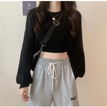 펀칭 블라우스 얇은 니트 여성 2022 걸스 숏 개성 매너 레쉬 여름가디건 상의 4894564080