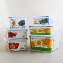 투명한 업소 가정 주방용 음식보관 정사각 플라스틱 밀폐용기 반찬 잡곡통 6종, 정사각1-1 (0.6L), 1개