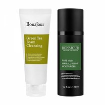 보나쥬르 그린티 폼 클렌징 150ml + 비건 퓨어 마일드 맨 올인원 모이스처 120ml, 단품
