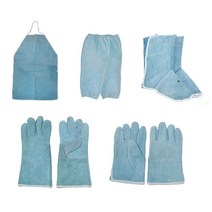 용접 앞치마 각반 토시 장갑, 1개, 용접각반(청)