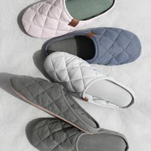 빈티지 코튼 누빔 거실 실내화, 다크그레이, 1개