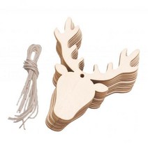 WJSHOP 4x10pcs 미완성 나무 동물 조각 컷아웃 펜던트 웨딩 장식 사슴