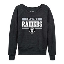 NFL 여성용 플러스 사이즈 차콜 크루넥 축구 의류 가벼운 슬라우치 래글런 소매 풀오버 506218, Las Vegas Raiders - Charcoal