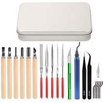 miluosong 25pcs 정밀 취미 공예 세트 3d 프린터 도구 상자 정확한 칼 핸드 파일 디버링 도구 샌딩 조각 모델링 절단 긁기에 적합한 조각 칼