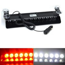 LED 자동차 경광등 비상등 고출력 램프 스트로브 라이트 시거잭 전원방식, 레드 화이트