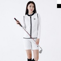 여성 패션 골프웨어 퀄팅 블랙 화이트 조끼 반바지 세트 필드