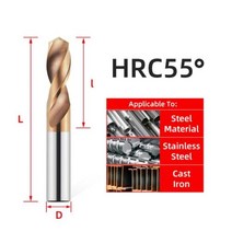 Tooleye카바이드 드릴 비트 하드 메탈 텅스텐 스틸 트위스트 금속 가공 CNC 선반 드릴링 공구 10200mm, 3.0mm+HRC55