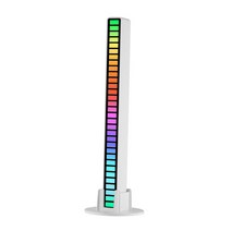 사운드 컨트롤 rgb 라이트 rgb 디스코 데스크탑 베이스 플러그 앤 플레이 픽업 리듬이 있는 다채로운 빛 자동차, 181X16X18mm, 알루미늄 합금, 하얀