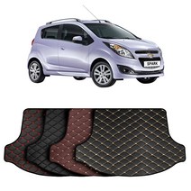 쉐보레 스파크/올뉴스파크 맞춤 가죽 에디션 트렁크매트+뒷열 등받이커버 풀세트 차박 캠핑, 레드