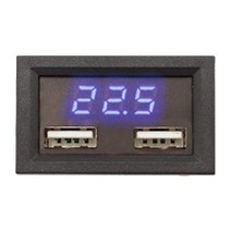 전기테스터기 자동차 디지털 앰프 듀얼 전압계 USB 전화 충전기 어댑터 LED 측정기, CHINA, Blue