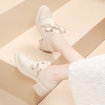 여성 가죽 블로퍼 뮬 슬리퍼 펀칭 데일리 빈티지 단화 플랫 슈즈 리본 발편한 봄 여름 여자신발 인박카030