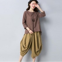 ★쭈니파파몰★ F6012-7012 언발블라우스 항아리바지 배기 할렘바지
