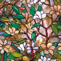 창 개인 정보 보호 필름 스티커 artscape 목련 비닐 유리 스테인드 글라스 가정 및 욕실, CHINA, 45x500cm