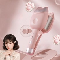 신제품 휴대용 고양이 컬링 핑크 물결 펌 고데기 얇은 히피펌 단발용, 32MM[3단계온도조절전용버전]베이지