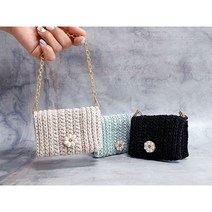 DIY 코바늘 데이지 카드지갑 패키지 뜨개가방만들기 뜨개질, 15.인디핑크, 1개