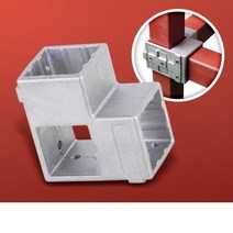 30mm 은색 대형선반 사각파이프 연결부품 진열대 연결클램프 건축 파고라, 1개